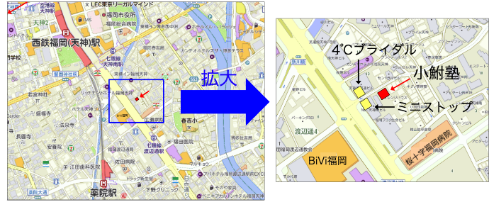 個別指導塾周辺の地図